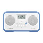 Sangean PR-D19BU FM Stereo/AM Digital Tuning Portable Radio with Protective Bumper, White/Blue