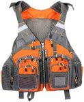 Multifunctional Kayak Life Jackets for Adults - Fishing, Multi Pocket Portable Detachable Clothing with Floating Material Breathable Life-Saving Rock Fishing (Orange)