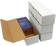 Boxes for cards,Card storage box for Top loaders for Cards 3”x4”,Collectible Trading Card Cases,pokemon card box,card storage box fits Baseball Cards, Football Cards, Basketball Cards, reliable and safe to store your diverse cards-6 sheets LABELS STICKER(4-Pack-White)