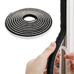 Weather Stripping Brush, 32.8FT Pile Self Adhesive Weather Stripping, Weatherstrip Door Sweep Brush Seal Strip for Sliding Windows/Doors Frame Side (2/7 x 1/4 Inch (7 x 6mm), Black)