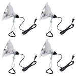 Simple Deluxe 4-Pack Clamp Lamp Light with 8.5 Inch Aluminum Reflector up to 150 Watt E26 Socket (no Bulb Included) 6 Feet 18/2 SPT-2 Cord UL Listed, Silver