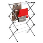 Honey-Can-Do DRY-01306 Folding 42-Inch Clothes Drying Rack, Silver/White