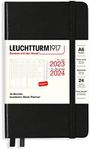 LEUCHTTURM1917 367559 Academic Weekly Planner Pocket (A6) 2024, 18 Months, Black, English