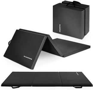 BalanceFrom 6x2 Feet 3-Panel Folding Gymnastics Mat – 2-Inch Thick Pad with Vinyl Surface and Carrying Handles for Tumbling, Yoga, Pilates, Home Workouts, and Martial Arts