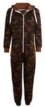 shelikes Men's Women's Jumpsuit Hooded Sleepsuit All In One Piece Jumpsuits Zip Up Pyjamas