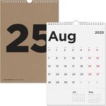 GAWK 2025 Wall Calendar - 3-Months To View - Jan to Dec 2025 - Office/Home/Family Year Planner - A4-Size (Brown Kraft Cover)