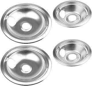 Mejiao 4 Pack (2) 6" & (2) 8" Electric Stove Burner Covers, Drip Pan Set Replacement for GE/Hotpoint WB31T10010 and WB31T10011