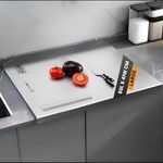 JD FRESH Extra Large 304 Stainless Steel Chopping Board/Cutting Board/Non Slip/Chopping Board for Kitchen/Vegetable Cutting Board/Kitchen Cutting Boards/Vegetable Cutter Steel (50 x 41 cm)