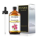 EUQEE Rose Essential Oil 4Fl Oz Large Capacity Rose Oil with Glass Dropper for Diffuser, Skin Care, Aromatherapy - 118ml