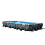 Intex 32ft x 16ft x 52inch Rectangular Ultra XTR Metal Frame Swimming Pool with Sand Filter, Ladder, Cover & Ground Cloth. UK spec with Factory fitted UK 3 Pin Plug