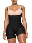 YIANNA Shapewear for Women Tummy Control Bodysuit Seamless Sculpting Body Shaper Open Bust Butt Lifter Shaping Shorts Black 5258 L/XL