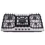 Yeakcco Gas Cooktop 30 Inch, Stainless Steel 5 Burners Built-in Gas Stovetop Propane/Natural Gas Convertible Stove Top Dual Fuel Gas Hob