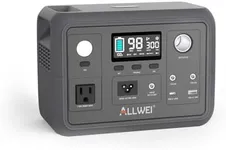 Portable Power Station 300W (Peak 600W), ALLWEI 256Wh Solar Generator with 60W USB-C PD Output, 110V Pure Sine Wave AC Outlet Backup LiFePO4 Battery for Outdoors Camping Travel Home Blackout