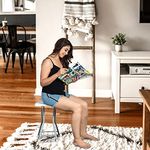 PARASNATH White Colour Folding Portable Stool Metal Stool with Plastic Seat for Office, Garden and Home - 6 Year Manufacturer Warranty - Made in India