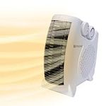 EPISENT Portable Fan Heater with Cool Air Function - Used Upright or Flat, Safety Cut Out - 2 Heat Settings 1000/2000W - Electric Heater for Home with Variable Thermostat (Fan Heater and Cooler)