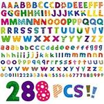 288 PCS Alphabet Combo Set, Bulletin Board Letters Including 78pcs Uppercase Letters, 78pcs Lowercase Letters, 30pcs 0-9 Numbers & Punctuation, Chalkboard Classroom Letters for Home School Room Decor