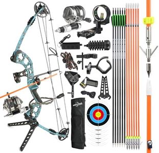 surwolf Bowfishing Compound Bow Kit Ready to Fish Kit with Bowfishing Reel, Bow Fishing Arrows Right & Left Hand for Adult/Youth Fishing Hunting, Target Shooting (Right Handed, Blue)