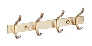 QNIIAED Door Hooks,Multipurpose Stainless Steel Coat Hooks Wall Mounted Screw in Modern Metal Heavy Duty Coat Rack Row of Hooks Hanger Towel Robe Clothes Hat Hook for Bathroom Bedrooms（Brushed Gold）