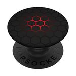 PopSockets Cell Phone Button Holder Pop Out Knob Cool Red and Black PopSockets PopGrip: Swappable Grip for Phones & Tablets