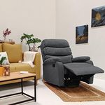 Jordyblue Single Seater Manual Rocking Revolving Recliner Sofa | Solid Wood | 1 Year Warranty | Recliner for Living Room Bedroom & Home Office (Alonso, Grey)