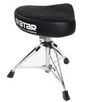 HXW Heavy Duty Drum Throne Height Adjustable Drum Stool Rotatable Motorcycle Style Seat for Drummers Piano Players Black