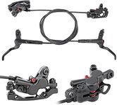 Splumzer【UK STOCK】 MTB Hydraulic Brake Set, Hydraulic Brakes Mountain Bike, Left Rear/Right Front, Four-Piston Bicycle Brakes Pm/is Bike Disc Brake Adapter Fit For MTB BMX