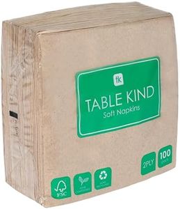 Table Kind | 100 tovaglioli di carta riciclata morbida, tovaglioli monouso marroni per feste, catering e uso quotidiano, ecologici, Kraft non sbiancato, compostabili, prodotti in UE, 2 veli, 33cm