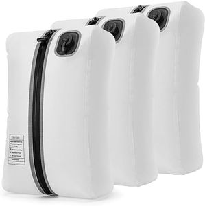 Reeyee Electric Vacuum Compression Bag, 20L Portable Travel Packing Cube with Built-in Pump, Type-C Rechargeable, Waterproof TPU, Saves 60% Space (3, White)