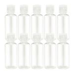 Liujiami 10 Pieces Flip Cap Bottles Plastic Empty Bottles Transparent Containers Bottles Refillable Squeeze Bottles for Travel Shampoo Cosmetic Lotion Toiletries, 30ML