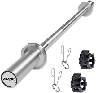 Olympic Barbell Bar, 48-inch Weight Lifting Bar, Fits 2-inch Weight Plates, Strength Training Workout Bar for Squats, Hip Thrusts, Bench Press, and Weightlifting, with 2 Spring Collars (350LBS Weight Capacity）