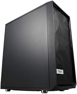 Fractal Design Meshify C - Compact Mid Tower Computer Case - Open ATX Layout- High Performance Airflow/Cooling - 2x Fans included - PSU Shroud - Modular interior - Water-cooling ready - USB3.0 - Black