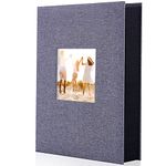 Artmag 4x6 300 Photos Linen Album Large Capacity Fabric Album for Family Wedding Anniversary Holds 300 Horizontal Photos (300 Pockets, Grey)