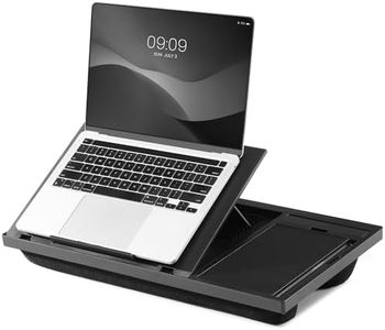 Navaris Tavolino da Letto per PC Regolabile - Supporto Porta Notebook Laptop e Telefono - Alza Computer Portatile da Tavolo e Scrivania - Poggia Accessori - Nero