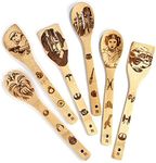 Riveira Star War Gifts Home Decor Wooden Spoons for Cooking Utensils Set 6-Piece Starwars Gifts Kitchen Utensils Spatulas for Nonstick Cookware Gift House Warming Presents Fun Finds for Men and Women