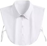 BITUSIC Detachable Collar White Shirt for Women, Fashionable Half Shirt Collar in White, Premium Fabric, Skin Friendly, Moisture Wicking.