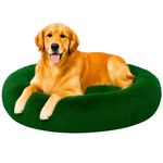 UNIQUE PET COLLECTION™ Fluffy Washable Waterproof Dog Bed for Summer | Large Size Round Pet Bed for Golden Retriever, Labrador, Pug, Beagle | Anti-Skid, Soft & Cozy for All Breeds (Green, XL)