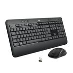 Logitech MK540 Advanced Wireless Keyboard and Mouse Combo for Windows, 2.4 GHz Unifying USB-Receiver, Multimedia Hotkeys, 3-Year Battery Life, for PC, Laptop - Black