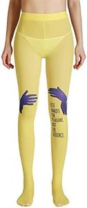 Sahabowi Women Tights, Opaque High Waist Pantyhose, Vintage Control Top Stockings(AULW2021041117, Public Benefit Yellow, 1pcs)