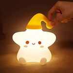 NYRWANA Night Lamp for Bedroom, Cute Lamp, Night Lamp for Kids, Silicone Lamp, Cute Night Lamp, Birthday Gifts, Lamp for Kids, Light Lamp, Diwali Light, Rechargeable, Star lamp (White)