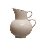 Bloomingville 9 Inches 88-Ounce Stoneware Reactive Glaze, White Pitcher