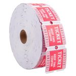 L LIKED Double Raffle Tickets 2000 per Roll 50/50 (Easy Read Red)