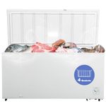 SMETA Deep Freezer 17.7 cu.ft. Chest Freezer with Adjustable Thermostat, Commercial Compact Freezer with Removable Basket, Large Meat Cooler for Apartment, Garage, Kitchen, Home, White