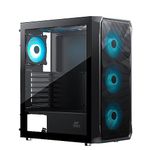 Ant Esports ICE- 112 Mid- Tower Computer Case/Gaming Cabinet - Black | Support ATX, Micro-ATX, ITX | Pre-Installed 3 Front Fans & 1 Rear Fan