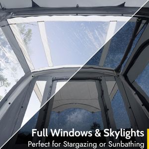 Trail Langley Campervan Driveaway Awning – UPF50+, 5000mm Waterproof, Side Tent with Groundsheet, Windows, Front Canopy, 180-210cm Height