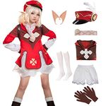 BIUTEY Cosplay Uniform Klee Dress All Characters Cosplay Outfit Halloween Hu Tao Costume (L, Klee Cosplay)