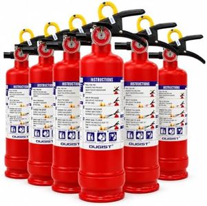 Ougist ABC Fire Extinguisher for Home & Vehicle - 2.5 lb 1-A:10-B:C Rated, Dry Chemical Fire Safety with Quick-Release Handle, Certified for Kitchen/Car/Boat Use-Model FF1KG 6Pack