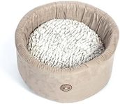 Danish Design Light Grey Faux Suede Removable Inner Cushion Cat/Kitten Cosy Bed Small 42 cm