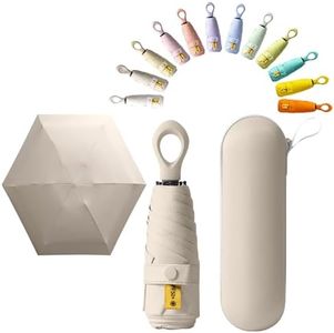 Mini Sun Travel Umbrella Ring handle Coating Layer Fabric Blocking/anti UPF 50 UV Protection 99.9% Compact Folding Purse Umbrella/Lightweight Small Portable Backpack/Rain Sun/Men Women Kids