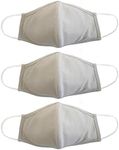 EnerPlex Comfort XL 3-Ply Reusable Face Mask - Breathable Comfort, Fully Machine Washable, Extra Large Sand Face Masks XL (3-Pack) - Sand