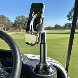 LISEN Cup Holder Car Phone Holder No Shaking Cup for Mount Rock Solid Car Phone Holder, Trucks, SUVs, Compatible with iPhone 16 15 14 Plus Pro Max Samsung S25 All 4-7'' Phone(Tanned)